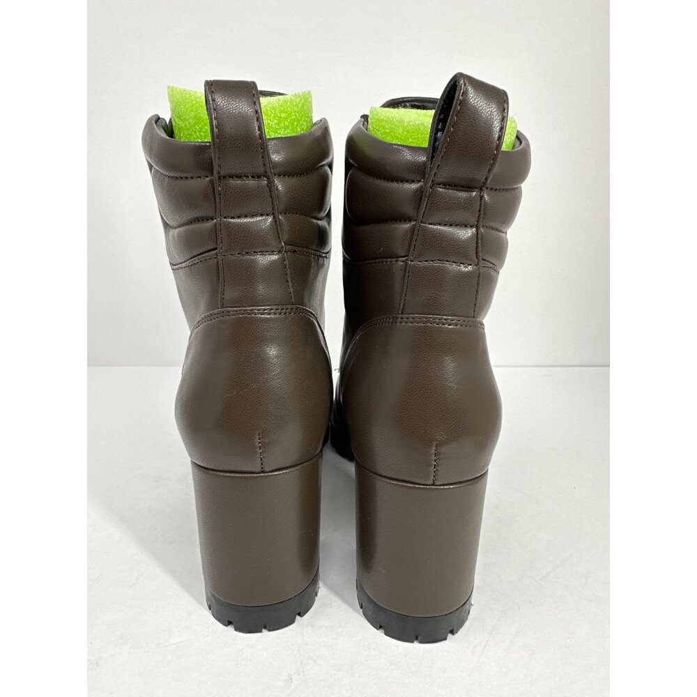Aerosoles Esen Combat Boots Women’s 9.5 Brown Lace-Up 3” Block Heel New - Picture 4 of 9